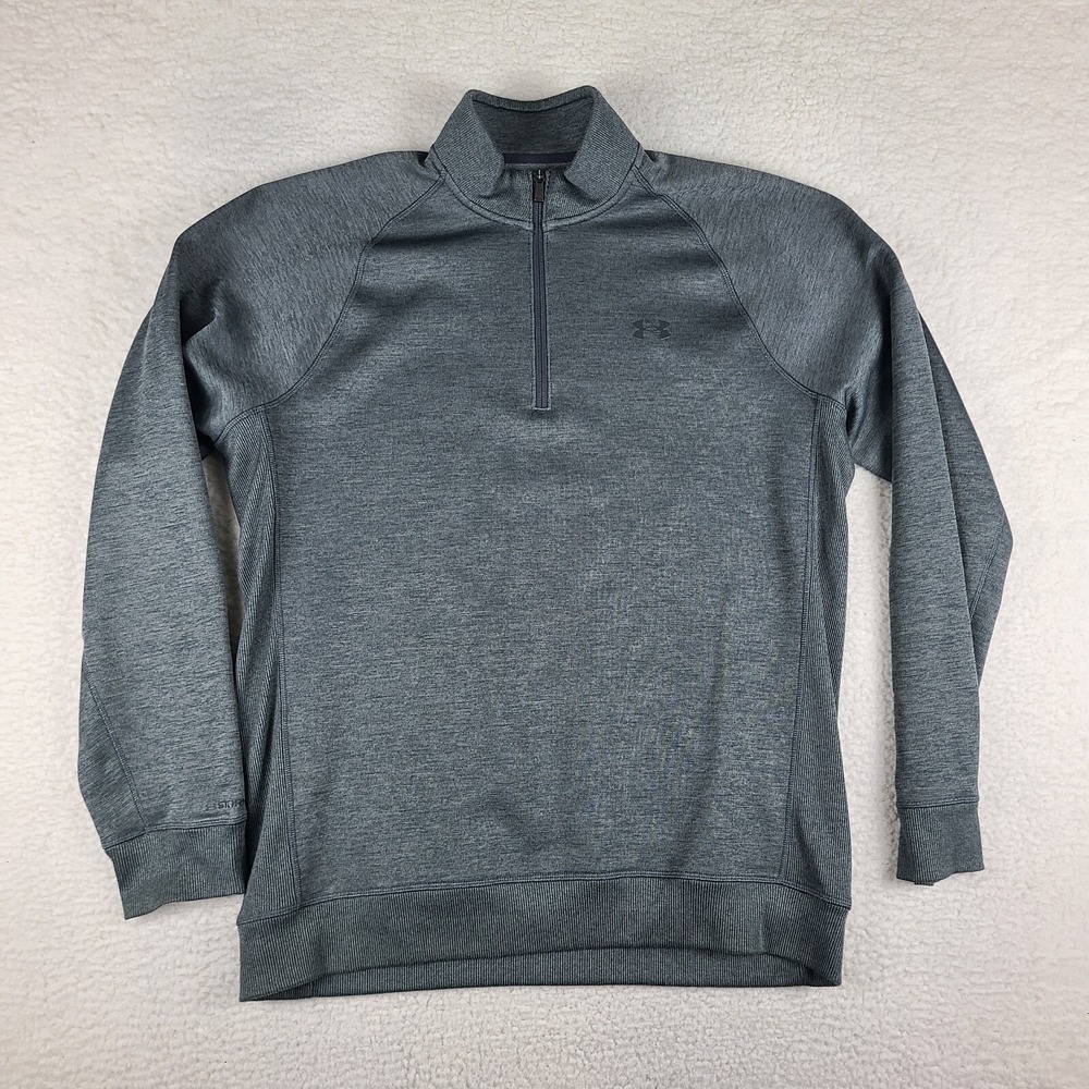 Under Armour Storm Sweater Mens XL Gray Heathered Loose Coldgear Performance EC